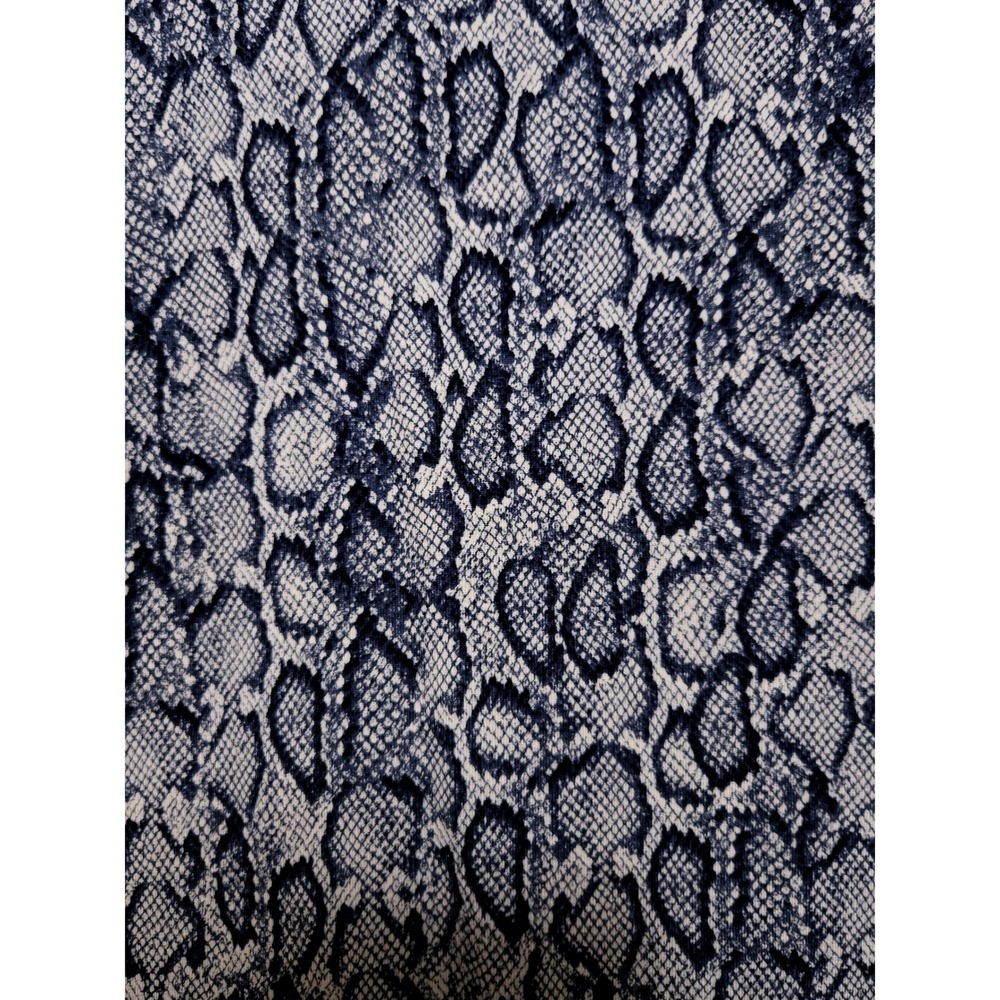 INC International Concepts Women's Blue Snakeskin Print Scoop Neck T-Shirt Sz XL - Picture 2 of 6